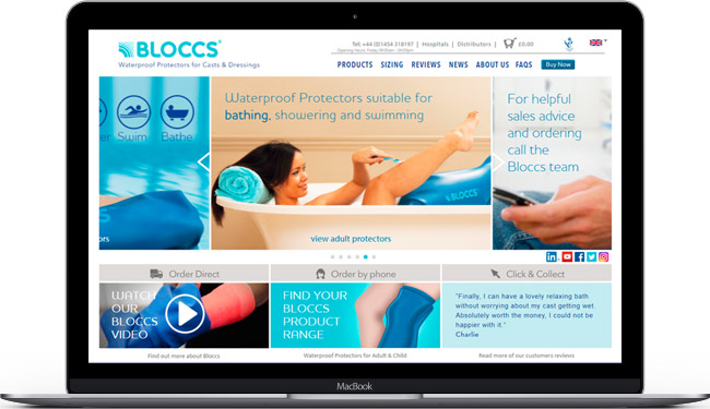 the bloccs website on a macbook